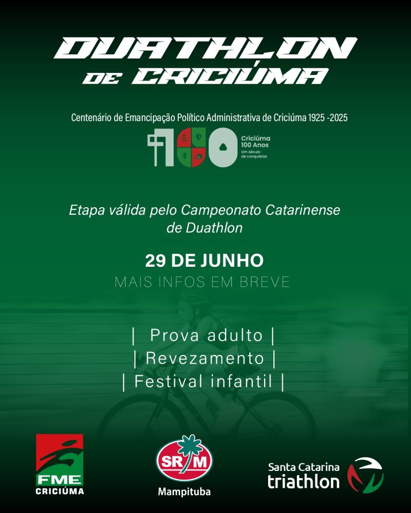 Duathlon de Criciuma em 29 de junho 2025